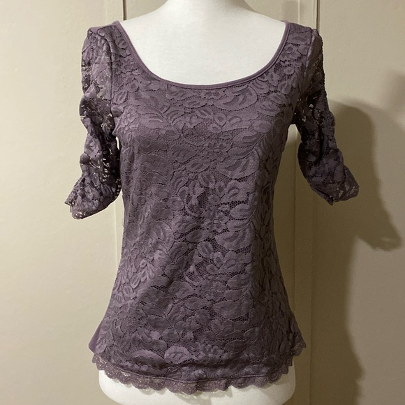 Express Lavender Lace Top, Size XS - Picture 1 of 7